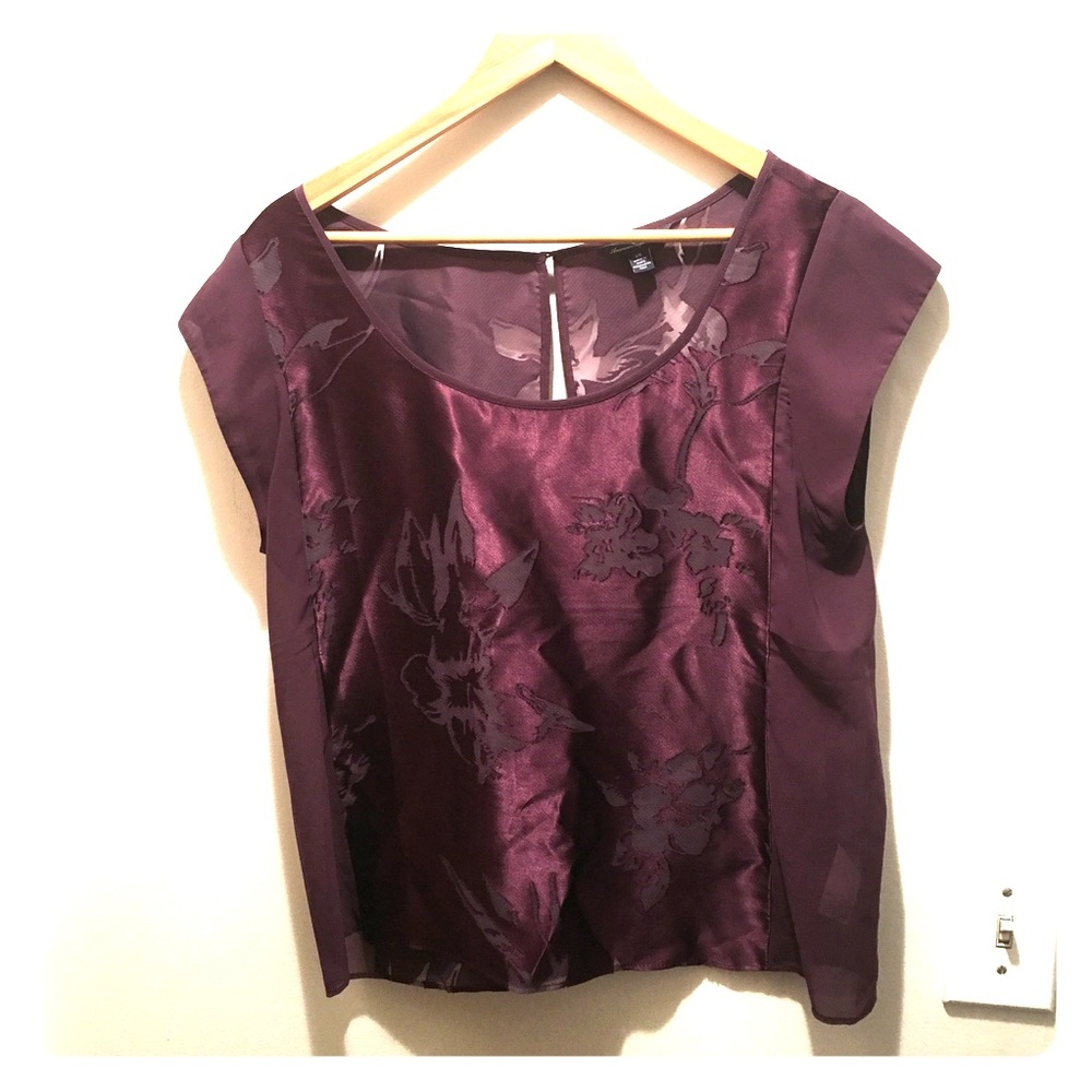 American Eagle Dressy Burnout Shirt Large